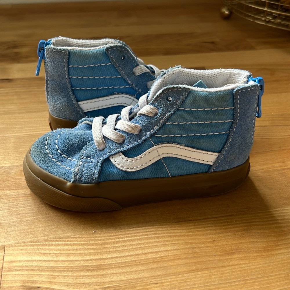 Vans toddler size 6 blue high top shoes